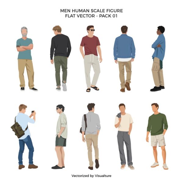 Flat Vector Men Figures Pack 01