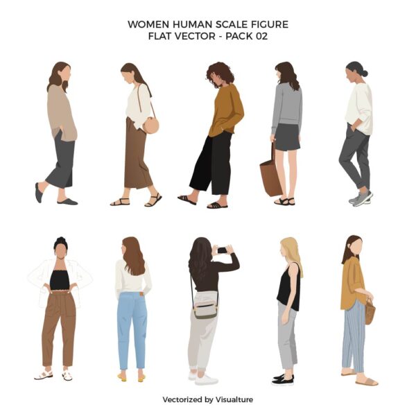 Flat Vector Women Figures Pack 02